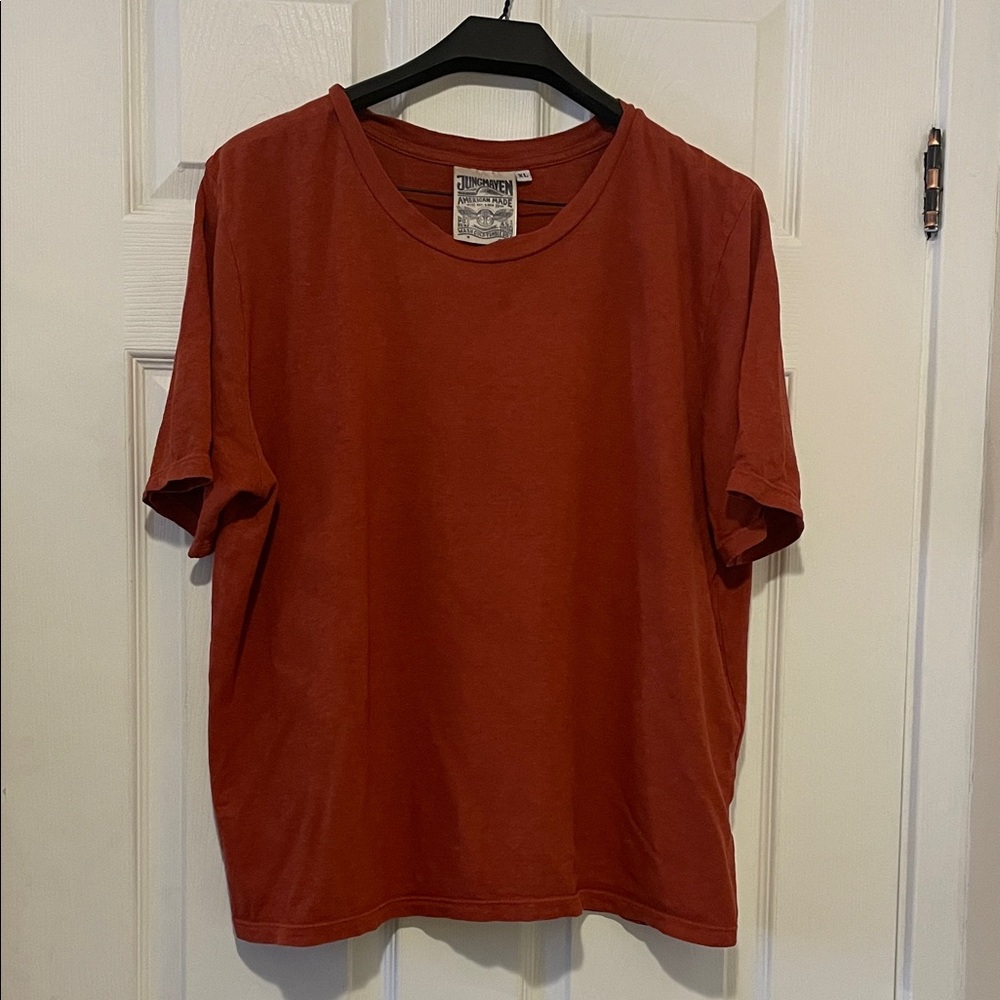 Jungmaven Men's Short Sleeve Tee in Rust Red